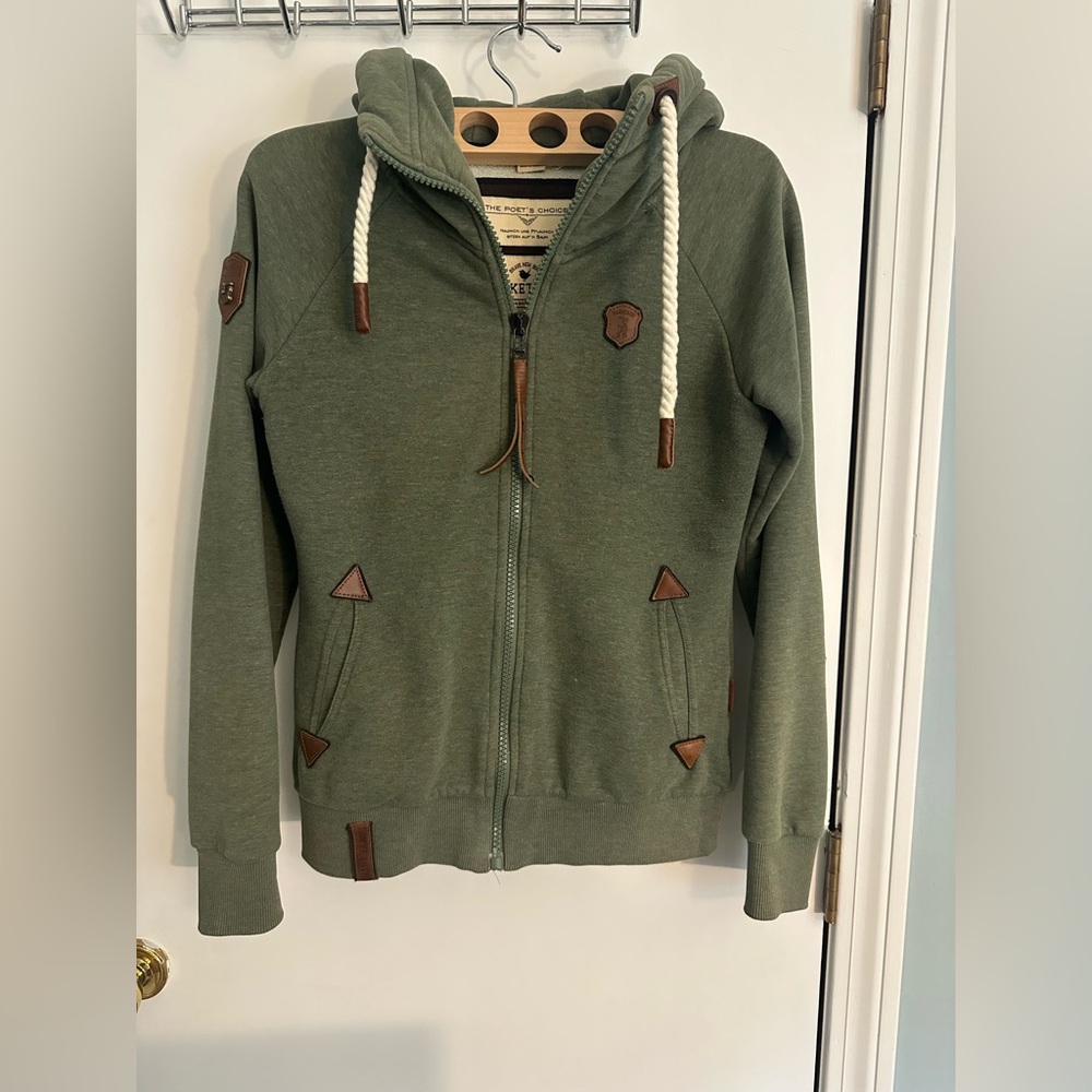Naketano Green Hoodie with Brown Accents